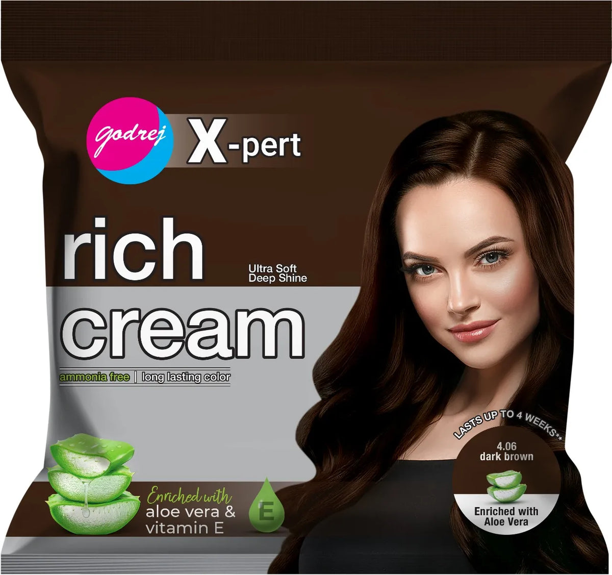 Godrej Expert Rich Creme Hair Color 4.06 Dark Brown Made In Pakistan