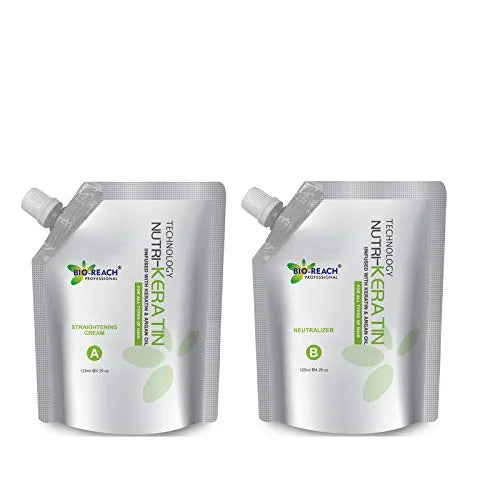 BIO-REACH Hair Straightening Cream (400ml) & Neutralizer (400ml)