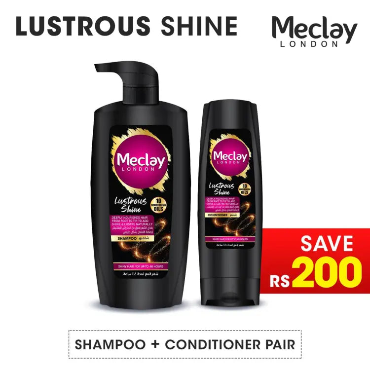 Meclay London Lustrous Shine Shampoo 660ml + Conditioner Pair Box (Save Rupees 200)