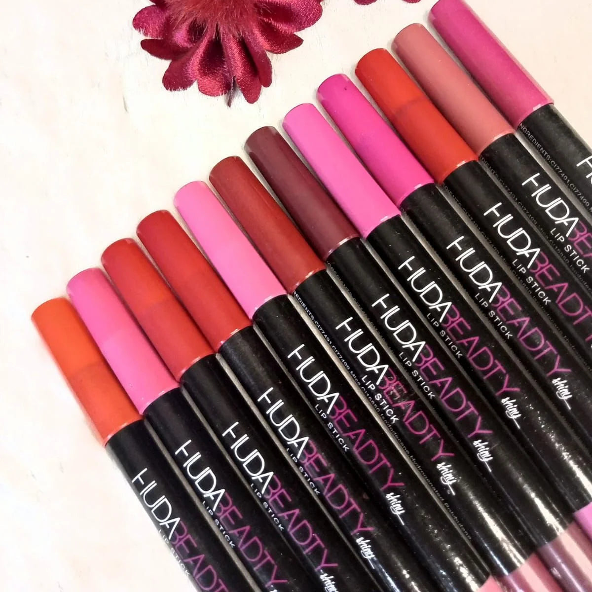 Huda Beadty Lip & Eye Color Pencil Pack Of 12