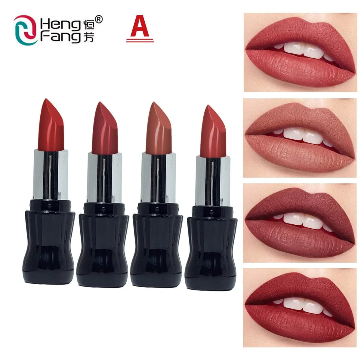 Heng Fang 4pcs Matte Cola Coca Lipstick Set