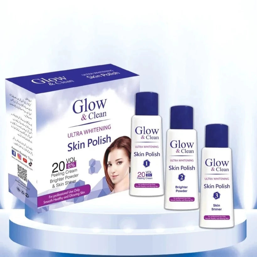 3 in 1 Glow & Clean Skin Polish ( Peeling Cream, Brighter Powder & Skin Shiner )