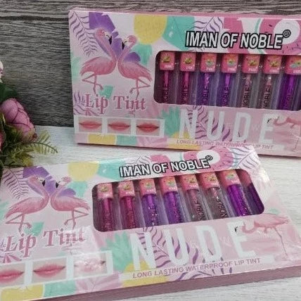 Lip Tint Set From "NUDE" Long Lasting Pack of 12