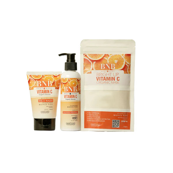 BNB Bright up Vitamin C KIT ( Face wash 120ml + Polisher 200ml + Mask 120gm)