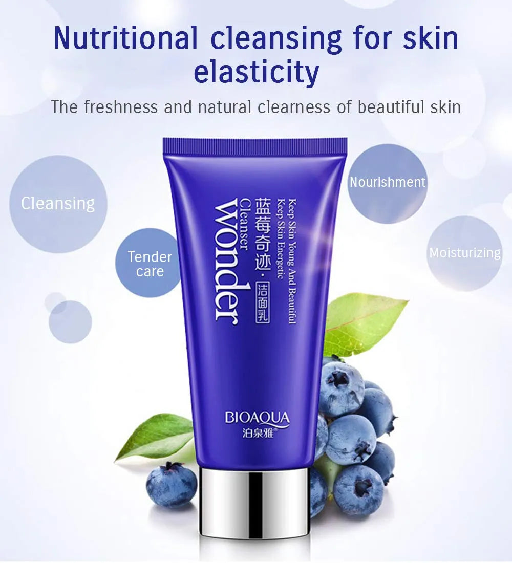 BIOAQUA Blueberry Wonder Skin Nutritional Cleansing  Moisturizing Cleanser 100g