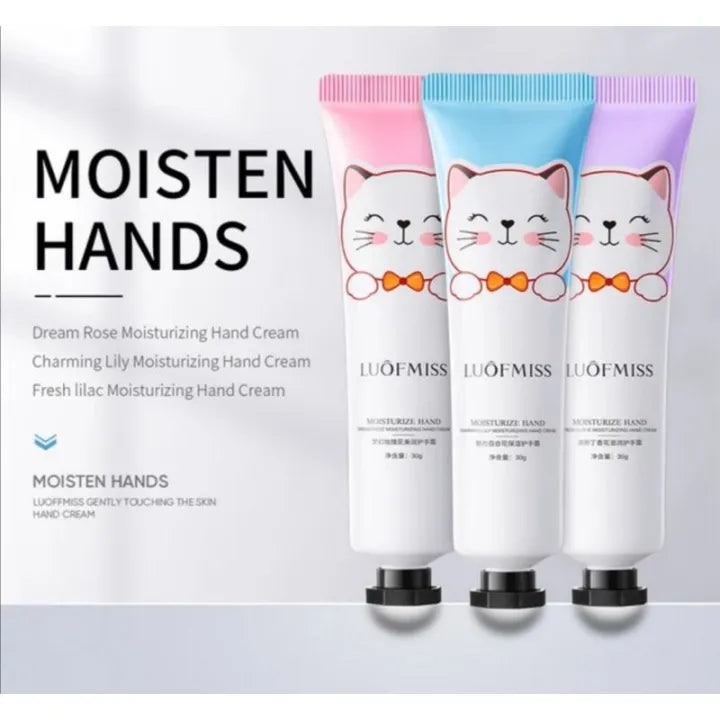 Loufmiss 5Pcs Cute Cat Hand Cream Set