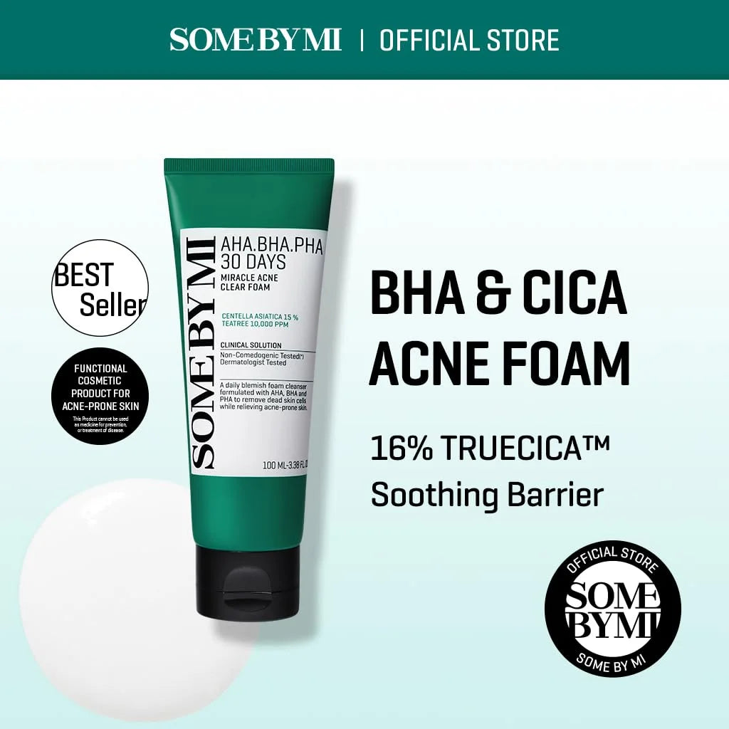 Some By Mi - AHA BHA PHA 30 Days Miracle Acne Clear Foam 100ml (Made in Korea)