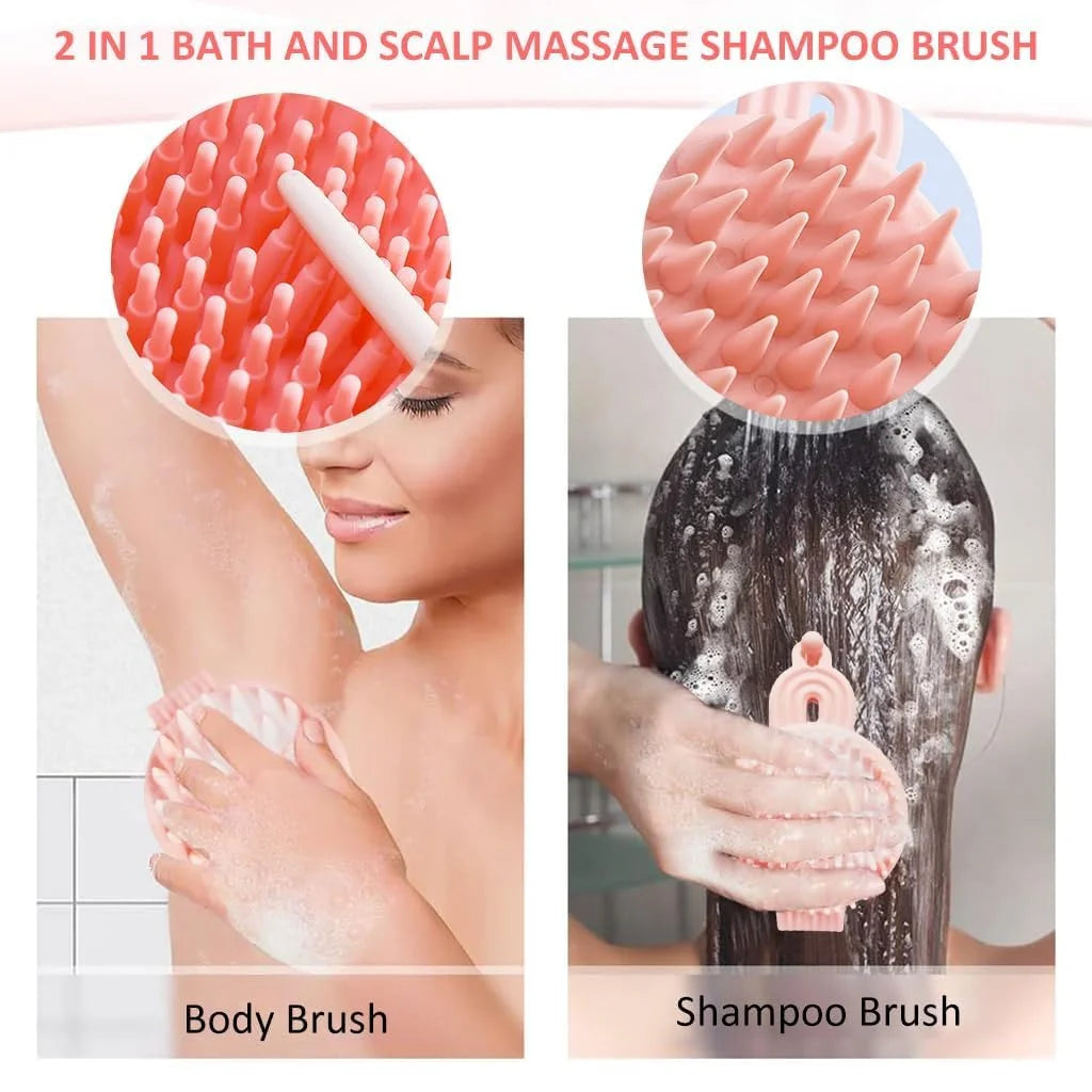 2 In 1 Double Sided Shampoo Brush Silicone Soft