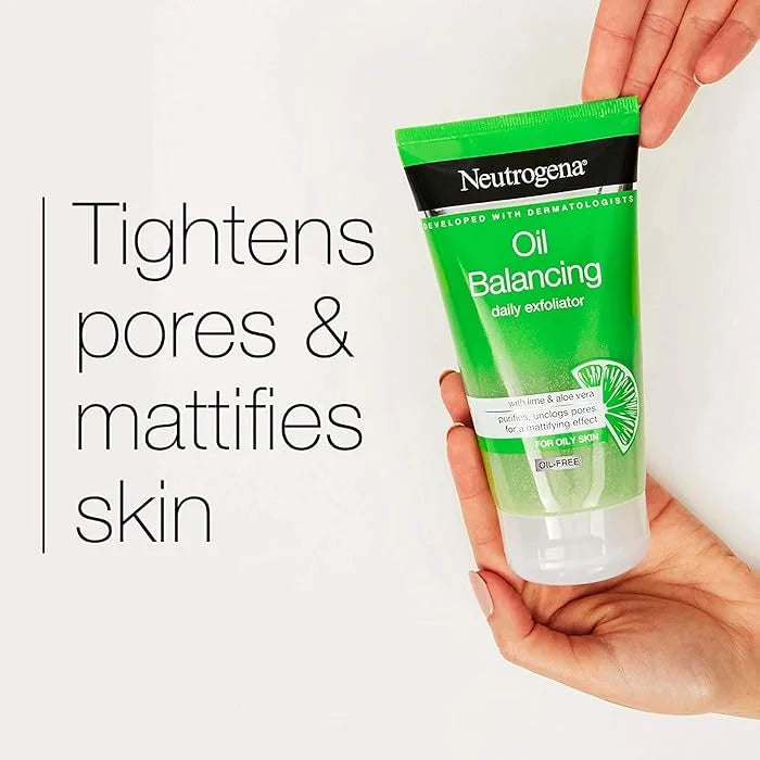 Neutrogena Oil Balancing Daily Exfoliator With Lime Face Wash For Oily Skin-150ml