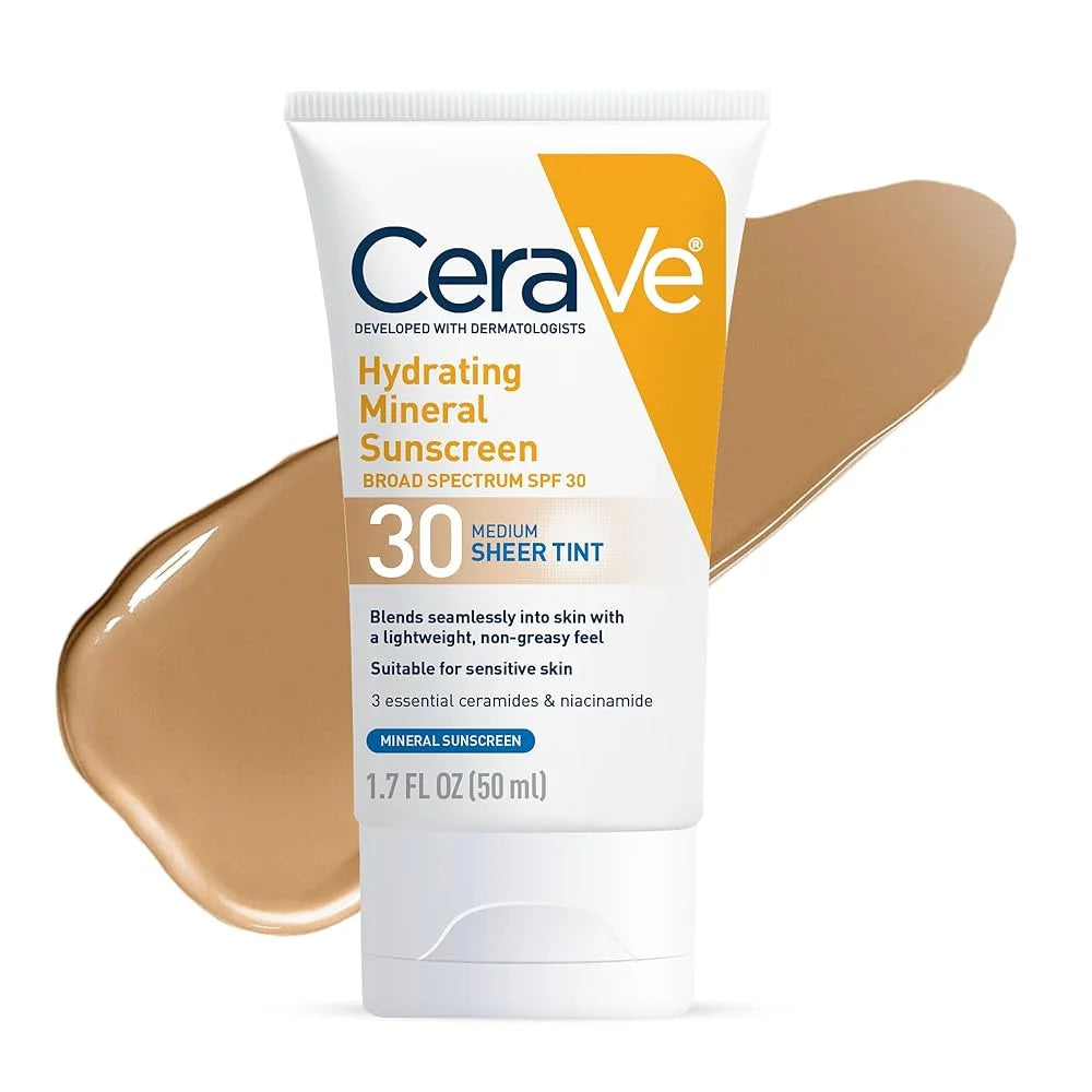 Original CeraVe Tinted Sunscreen With Spf 30 | Hydrating Mineral Sunscreen