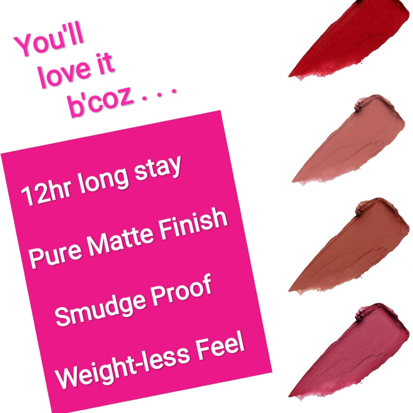 Romantio Charm Matte Lip Gloss – Vibrant Liquid Color for Every Mood