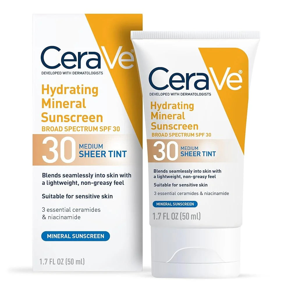 Original CeraVe Tinted Sunscreen With Spf 30 | Hydrating Mineral Sunscreen