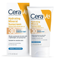 Original CeraVe Tinted Sunscreen With Spf 30 | Hydrating Mineral Sunscreen