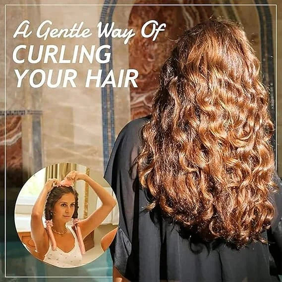 100% IMPORTED Heatless Curling Rod Headband - Natural Waves and Soft Silk Curls for Long Hair