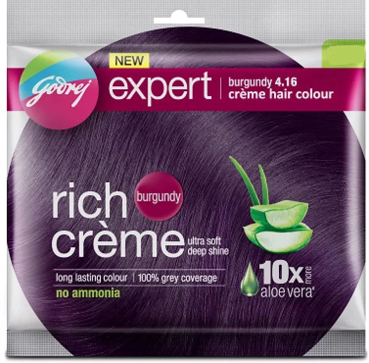 Godrej Rich Crème Hair Color 4.16 Burgundy