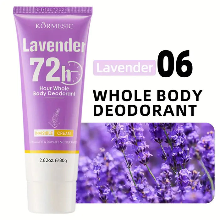 KORMESIC Lavender Scented Whole Body Deodorant Cream 72H Odor Control - 80gm