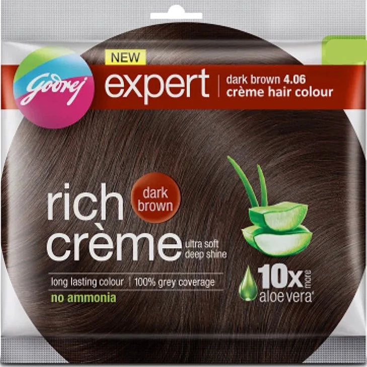 Godrej Expert Rich Creme Hair Color 4.06 Dark Brown