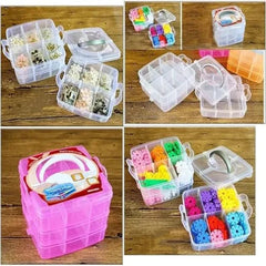 Plastic 3 Layer 18 Grid Jewelry/Makeup/Cosmetic Storage Box