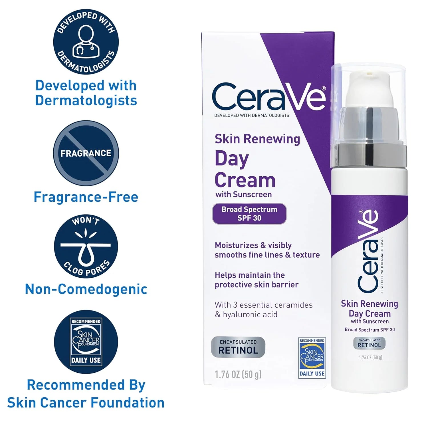 Original CeraVe Skin Renewing Day Cream SPF 30 50g