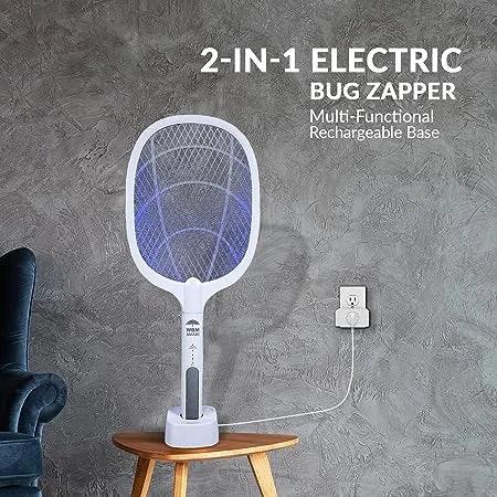 WBM SMART 7 in. White 2-in-1 Rechargeable Bug Zapper, Mosquito