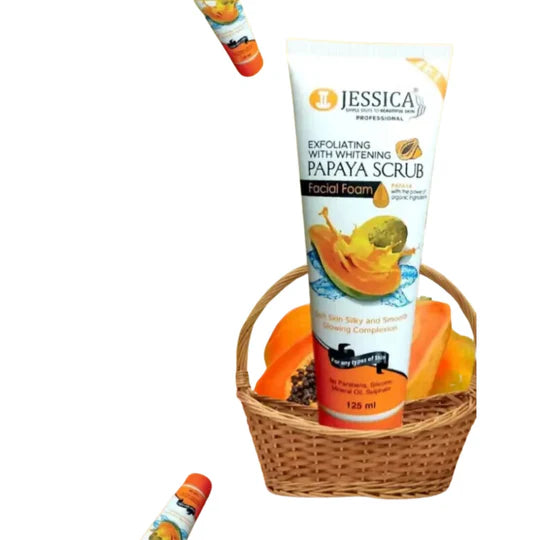 Jessica Exfoliating with Whitening Papaya Scrub Facial Foam – 125ml