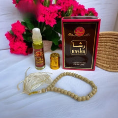 Rasha Attar With Tasbeeh Alcohol-Free Fragrance - 6ml