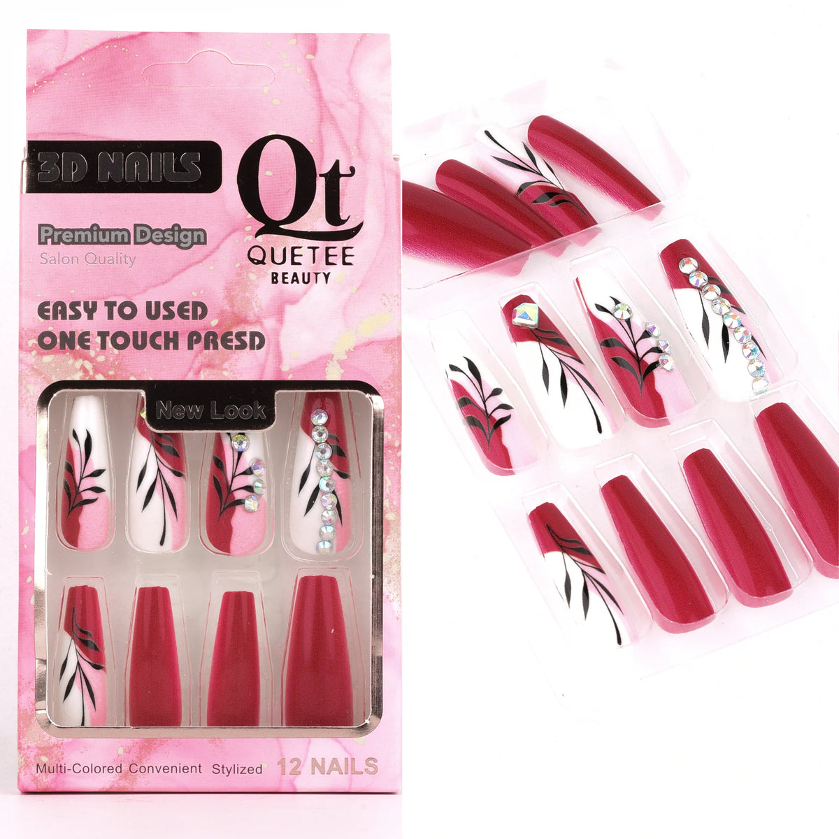 Quetee Beauty 3D Nails Premium Design Eight