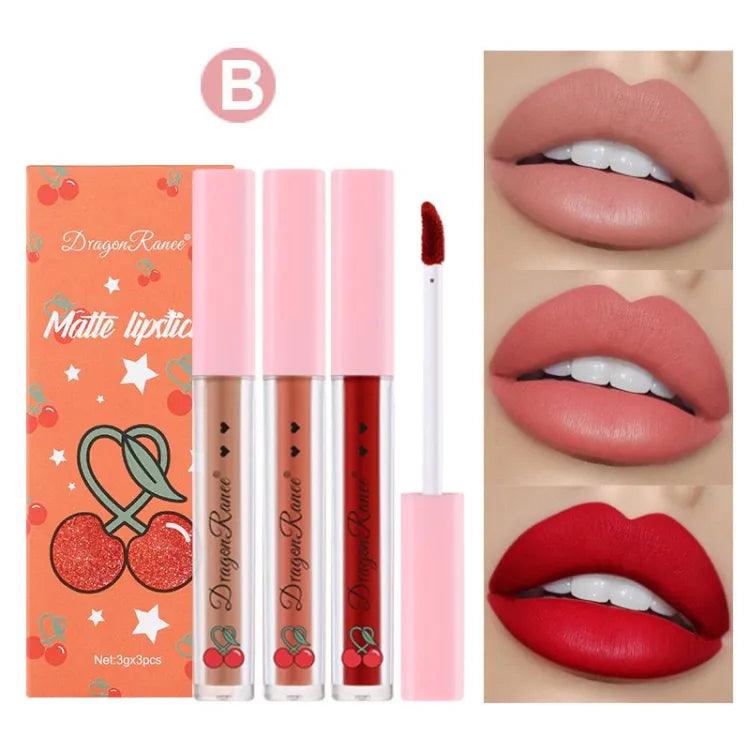 3 Pcs Dragon Ranee Ice Love Little Smoke Tube Lipstick