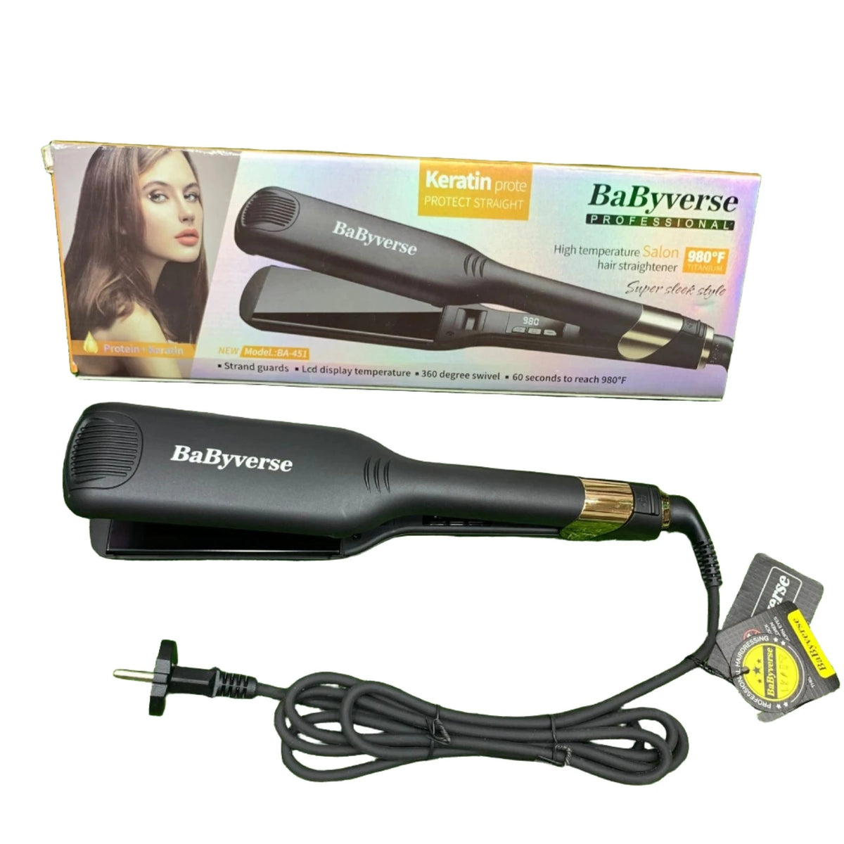 Babyverse Professional Keratin Prote Protect Hair Straightener 980F