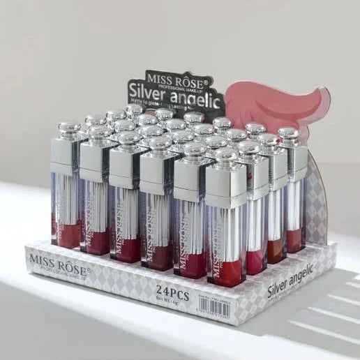 Miss Rose Silver Angelic Matte Lip Gloss 24Pcs