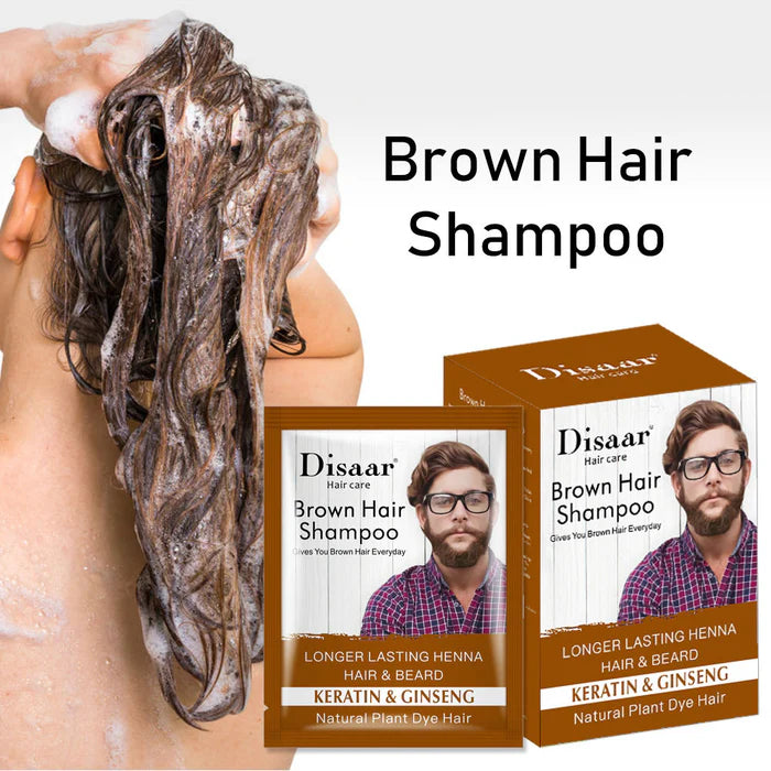 Disaar Natural Brown Hair Dye Shampoo Clean Scalp Nourishing & Organic Shampoo - 25ml
