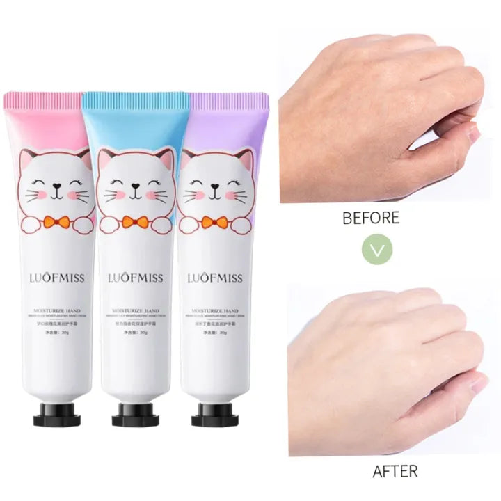 Loufmiss 5Pcs Cute Cat Hand Cream Set