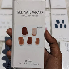 Multi Color Gel Nail Wraps With UV light (16 nail strips)