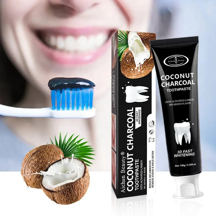 Aichun Beauty Teeth Coconut Black Bamboo Charcoal Toothpaste - 100g