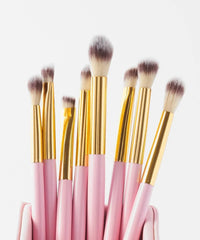 BH Cosmetics - Pink Studded Elegance 12 Piece Brush Set with a Brush Stand