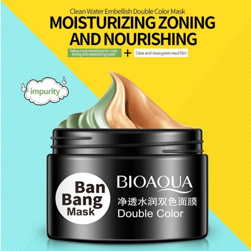 BIOAQUA Double Color Face Mask for Cleansing - BanBang Mud Mask 50g+50g