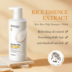 Bioaqua Rice Raw Pulp Removal Dandruff Shampoo - 500ml