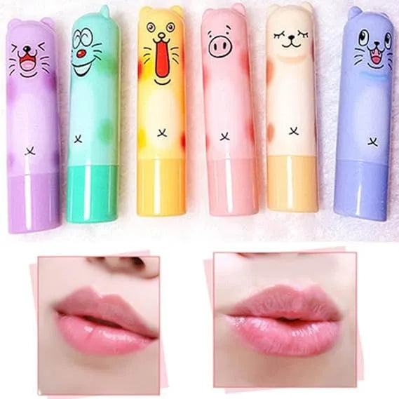 Cartoon Moisturize Colorless Lip Balm (6 Pcs) Set