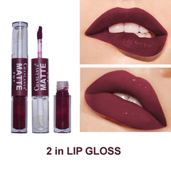 Chanlanya Pack of 2 .Matte 2 in1 Lip Gloss