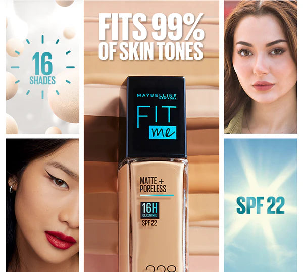 Maybelline New Fit Me Matte + Poreless Liquid Foundation Spf 22 30ml