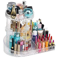 Diamond Pattern Dressing Case 360° Rotating Cosmetics Organiser