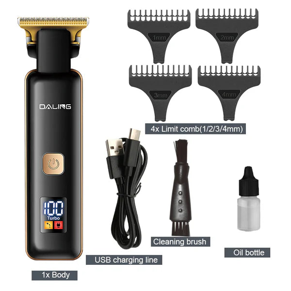 DALING DL-1571 USB Low Noise Professional Cordless Portable Men's Hair Clipper