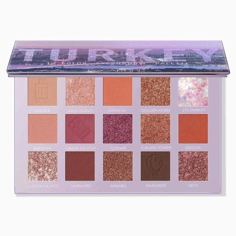 15 Colors Turkey Focallure Professional Glitter Eyeshadow Palette