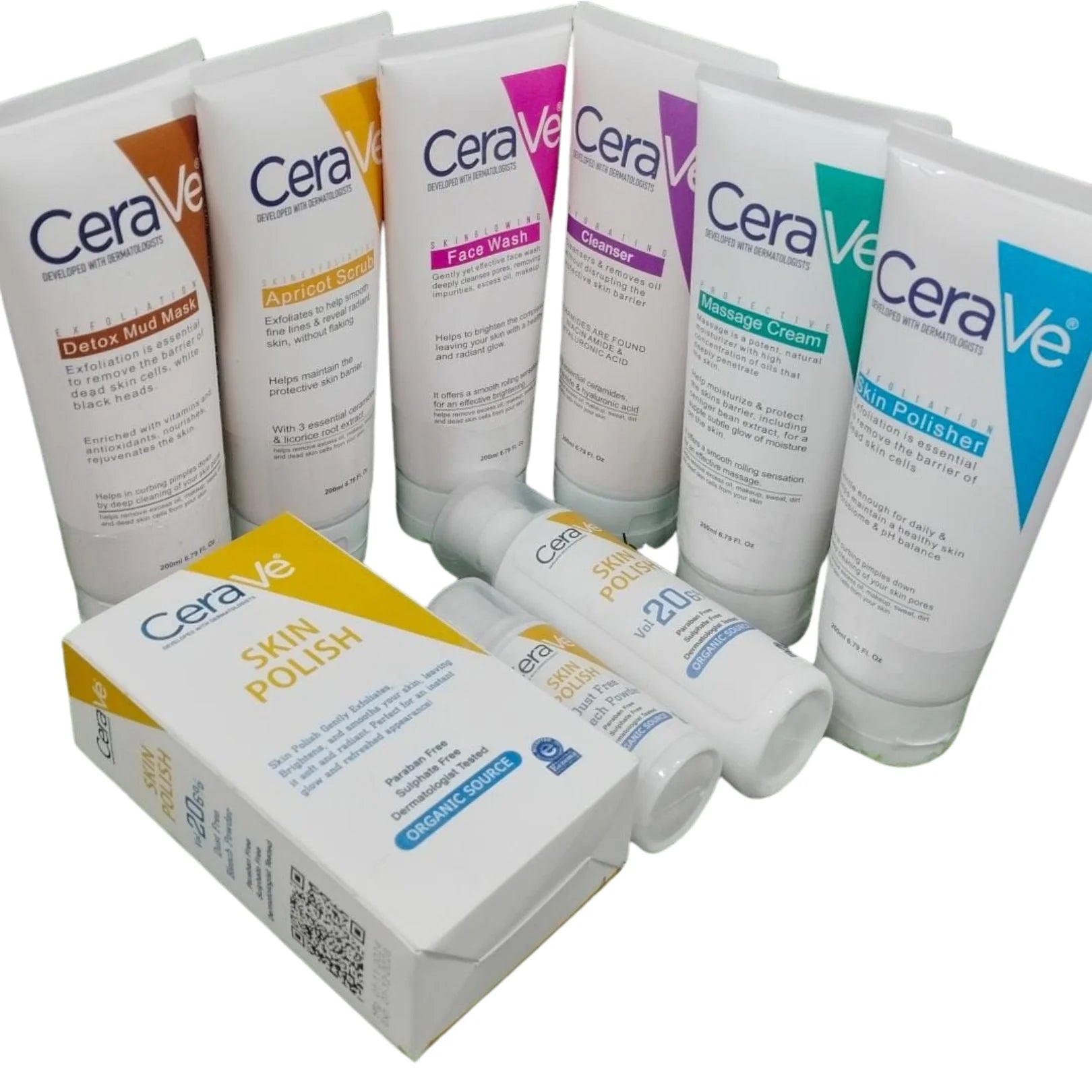 Cerave Set Cerave Full Facial Set with Skin Polish – Ameena.pk