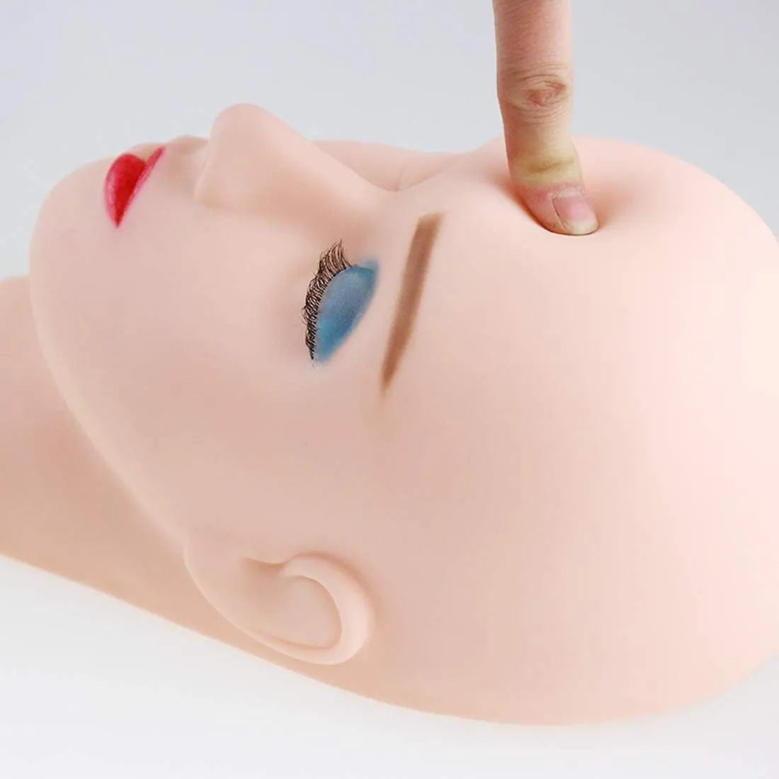 Full Face Silicone Face , Lips , Eyes , Lashes Makeup Artist Practice & Training Dummy