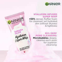 Garnier Sakura Glow Hyaluron Super Whip Foam 100ml