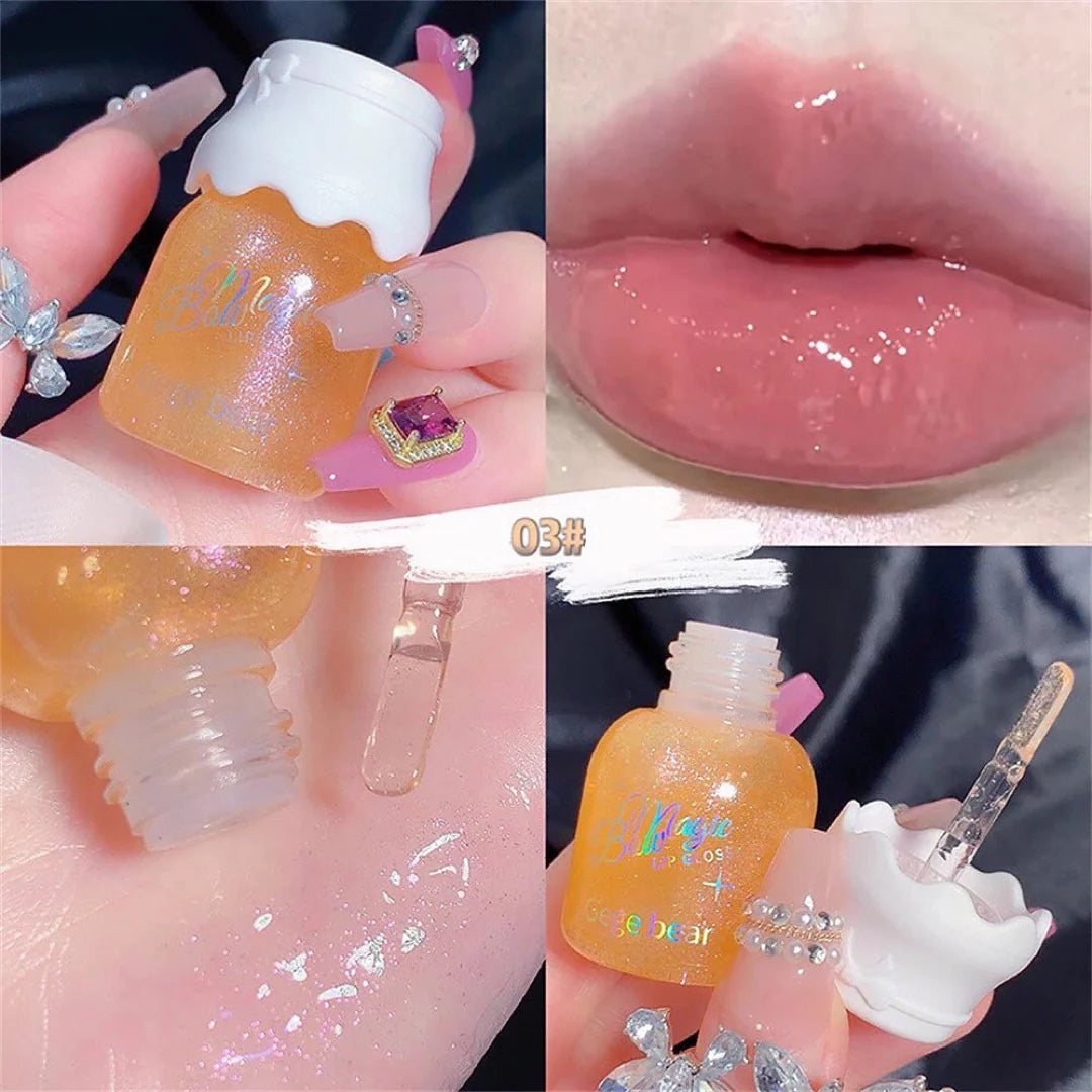 Gege Bear Lip Honey Moisturizing Mirror Face Water Gloss Shining Lip Gloss 5pcs