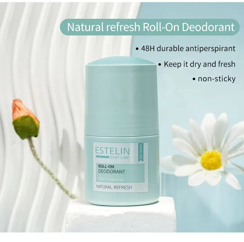 ESTELIN Anti Perspirant Roll on Deodorant – Natural Refresh – 48Hr Protection