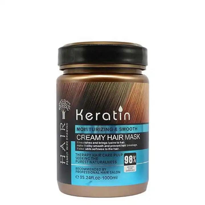 Keratin Moisturizing & Smooth Creamy Hair Mask 1000ml – Ameena.pk™️