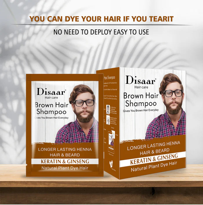 Disaar Natural Brown Hair Dye Shampoo Clean Scalp Nourishing & Organic Shampoo - 25ml